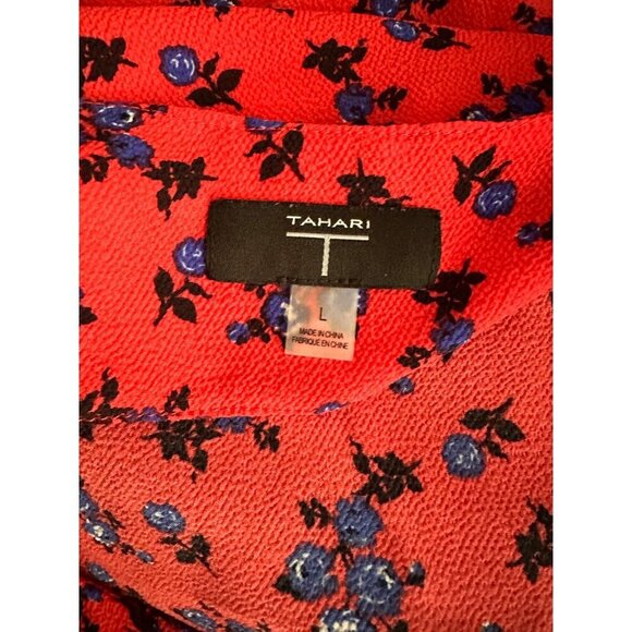 Tahari Scalloped Floral Tank Blouse Size L - Picture 6 of 7